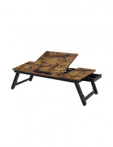 Masuta pentru Laptop Songmics, model Major, 71x23x35 cm, Maro Rustic/Negru - Img 1