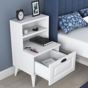 Noptiera BD105 Alb 45x74.4x40 cm - Img 3
