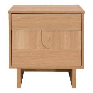 Noptiera Jenfia, cu 3 sertare, Natural, 48 x 39 x 50,5 cm - Img 4