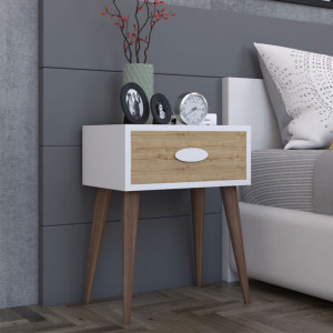Noptiera Model Gibbs, Alb/Nuc/Natural, 45x30x57.5cm - Img 2