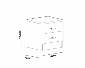 Noptiera Model Pearson, Alb, 40x33x41.8cm - Img 3