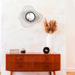 Oglindă de perete decorativa Amip Negru 65x4x57 cm - Img 2