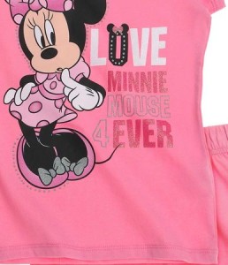 Pijama roz cu maneca scurta Minnie Mouse - Img 2