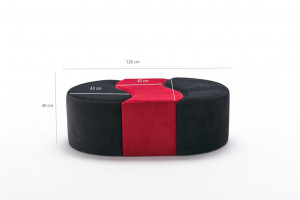 Pouf Alya, Negru Roșu - Img 4