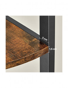 Raft de colț Model Nataly, Maro rustic/Negru, 30x30x150 cm - Img 6