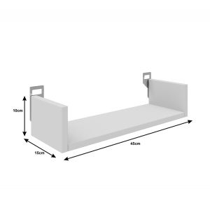 Raft de perete Derva, alb, 45x15x10 cm - Img 3