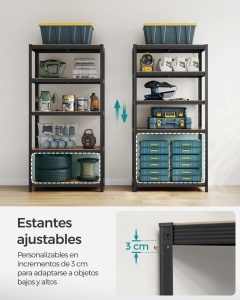 Raft depozitare Songmics Negru 200x120x60 cm - Img 4