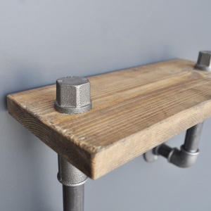Raft din țevi Boruraf041 Nuc 55x30x14 cm - Img 5