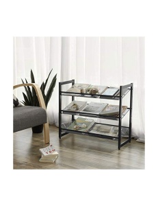 Raft pentru pantofi Model Stanley, Negru, 62x30x74 cm - Img 2