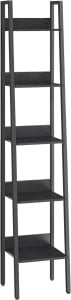 Raft tip Scară cu 5 Polițe Model Jovie, Maro/Negru, 33.8x30x170 cm - Img 2