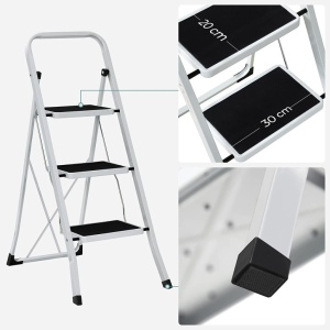 Scara cu treapta, Songmics, Alb, GSL03WT - Img 6
