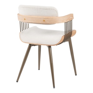Scaun Cameo, bronz/alb murdar/bej, 53x49.5x75.5 cm - Img 2