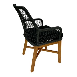 Scaun cu Brate Model Elaiza, Natur/Negru, 58x60x90 cm - Img 2