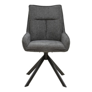 Scaun cu Brate Model Konelian, Gri inchis/Negru , 54x63x88 cm - Img 4