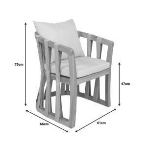 Scaun cu Brate Model Morani, Natur, 61x66x75 cm - Img 7