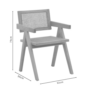 Scaun cu Brate Model Winslow, Natur, 52x59x79 cm - Img 9