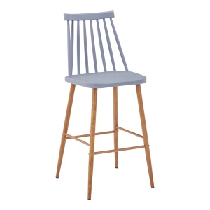 Scaun de bar Aurora I, gri/natural, 42x47x99 cm