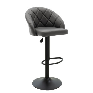 Scaun de bar Balina, negru/negru mat, 52x53x109 cm