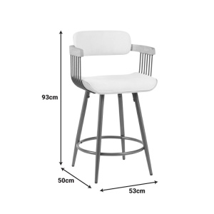 Scaun de bar Cameo, bronz/alb/bej, 53x50x93 cm - Img 6