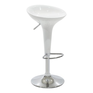 Scaun de bar Felice, alb/argintiu, 40x43x84 cm