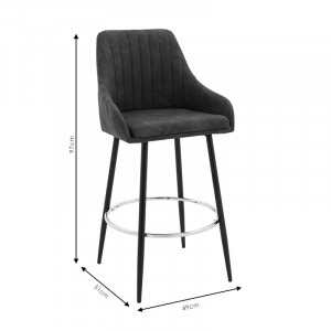 Scaun de bar Model Cody, Verde/Negru, 49x51x98 cm - Img 8