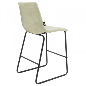 Scaun de bar Model Desirable, Negru/Gri deschis, 44x55x97 cm - Img 2