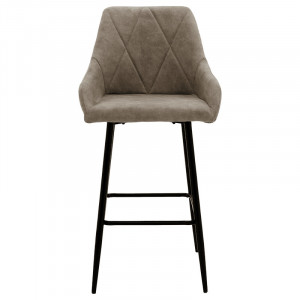Scaun de bar Model Empower, Gri maroniu/Negru, 49x49x97 cm - Img 4