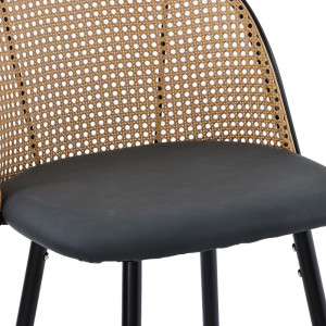 Scaun de bar Model Kace, Natur/Negru, 43x55x102 cm - Img 7