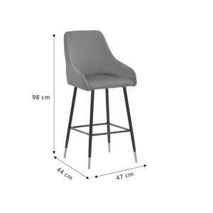 Scaun de bar Model Lithe, Auriu/Negru, 47x44x98 cm - Img 9