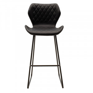 Scaun de bar Model Theo, Negru, 48x51x103 cm - Img 4