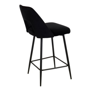 Scaun de bar Murde, negru, 47x52x96 cm - Img 3