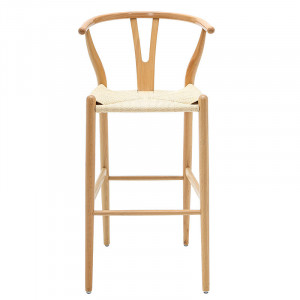 Scaun de bar Sandra lemn - rope culoare lemn natural - Img 4