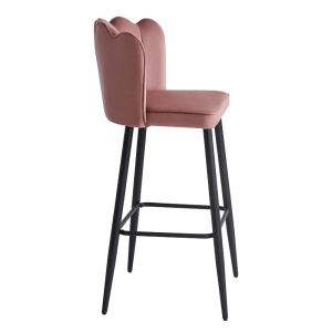 Scaun de bar Velvi, roz, 46x45x105.5 cm - Img 3