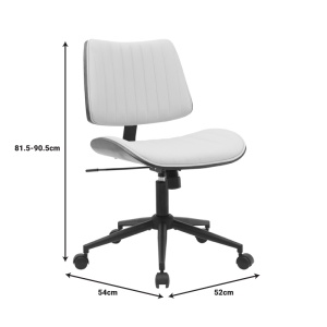 Scaun de birou Amani, bej/nuc, 52x54x90.5 cm - Img 7