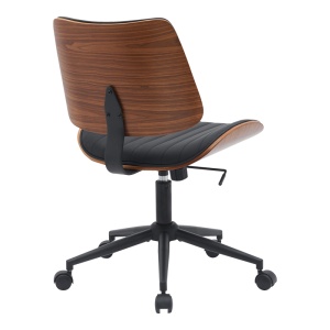 Scaun de birou Amani, negru/nuc, 52x54x90.5 cm - Img 2