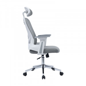 Scaun de birou manager Ignatius plasa gri deschis - Img 3