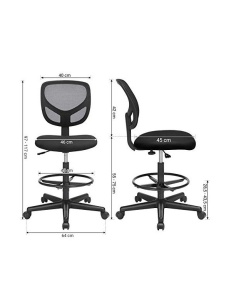 Scaun de birou, Songmics, Negru, OBN15BK, 60 x 60 x 117 cm - Img 3