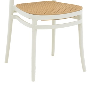 Scaun de exterior, Model Nereus, culoare alb si bej, Polipropilena, 45x43x84 cm - Img 16