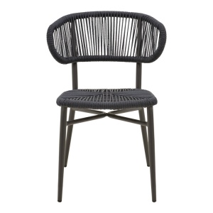 Scaun de Gradina Agus, negru, 55x63x77 cm - Img 5