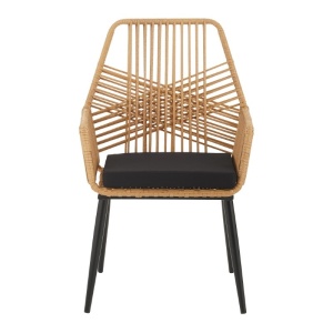 Scaun de grădină Tanish Negru 58x58.5x87 cm - Img 3