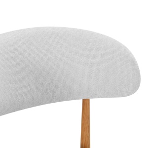 Scaun dining Kaourt, tapițat cu material textil, Gri/Natur, 49 × 55 × 80 cm - Img 5