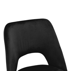 Scaun dining Nelda, tapițat cu catifea, Negru, 44 × 58 × 82 cm - Img 7