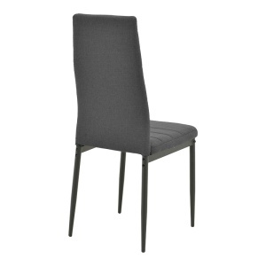 Scaun dining Parker, tapițat cu material textil, Negru/Gri, 41 × 48 × 96 cm - Img 3