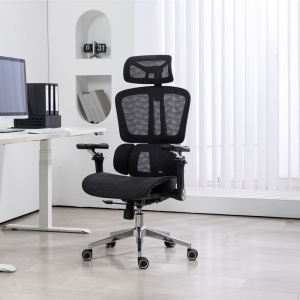 Scaun directorial Jeffer, negru, 67x62x115-125 cm - Img 4
