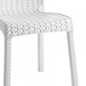 Scaun exterior Confident plastic culoare alba - Img 3