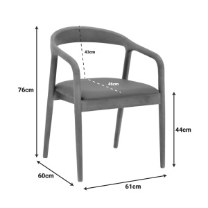 Scaun Hogie, natural/negru, 61x60x76 cm - Img 2