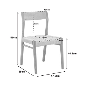 Scaun Karlinda, natural, 47.5x55x81 cm - Img 2