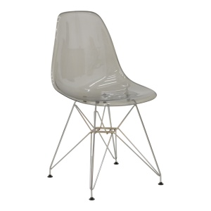 Scaun Model Adelle, Gri transparent/Argintiu, 46x55x81 cm