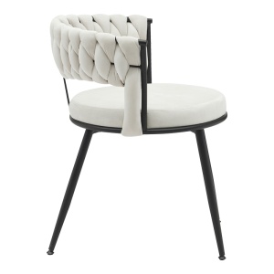Scaun Model Alkia, Crem/Negru, 60x57x68 cm - Img 3