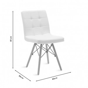 Scaun Model Cian, Alb/Stejar, 43x56x81 cm - Img 8
